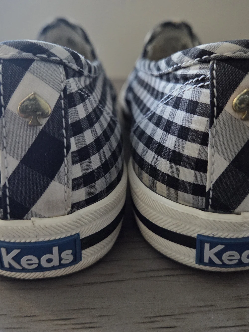 Keds x Kate Spade Black & White Gingham Slip-Ons Womens 7.5